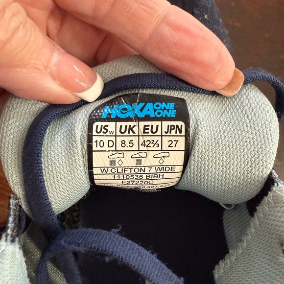 Hoka One One Blue and White Athletic Shoes - Picture 3 of 4